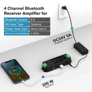 Bluetooth Amplifier 200W Power Output
